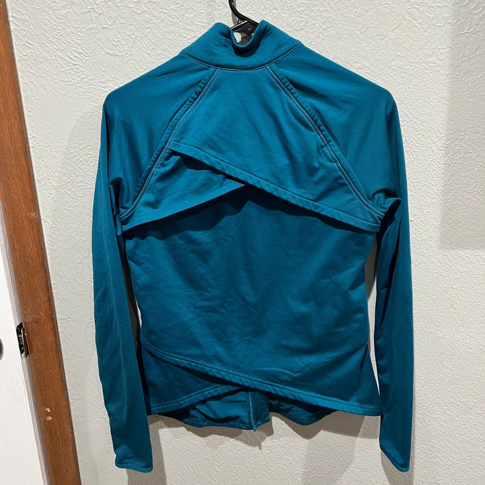 Fabletics Teal Zip-Up Jacket Size Small EUC - image 2